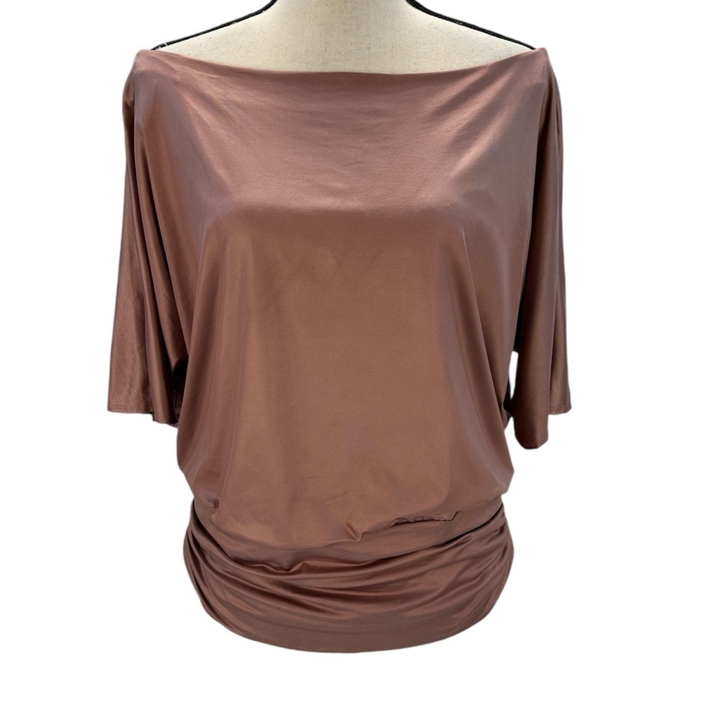 INC International Concepts Short Sleeve Ruched Waist Blouse - Pink